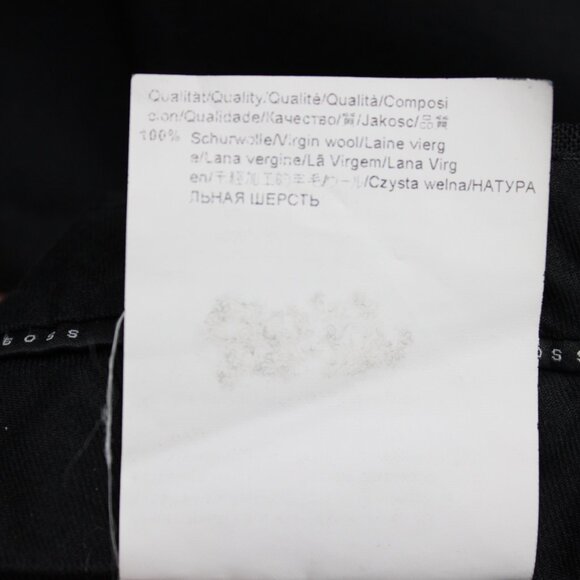 BOSS Hugo Boss Pants Mens 34x30 Black Pasolini/Movie US Virgin Wool Flat Front - Picture 12 of 13